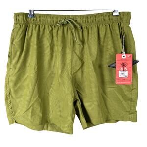Rayasun Island XL NWT Inspired Volley Me Linear Stamp Print SHorts